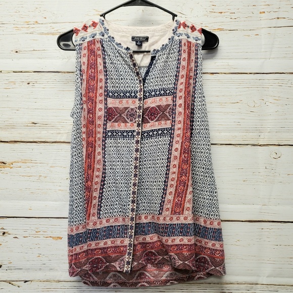 Lucky Brand Boho Sleeveless Top - Picture 2 of 6